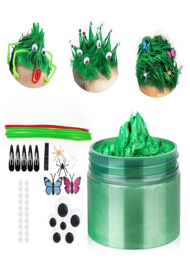 Cherocito Green Temporary Hair Color Wax Kit for Teenagers,Crazy Hair Day Accessories, Gifts for Teenagers,Instant Hair Dye Color Wax for Party, Cosplay, Halloween, Christmas,Washable Crazy Hair Style - Image 1